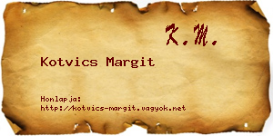 Kotvics Margit névjegykártya